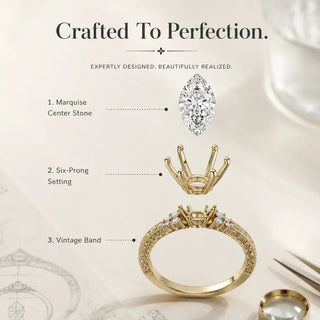 BlushAura – Vintage Marquise Ring