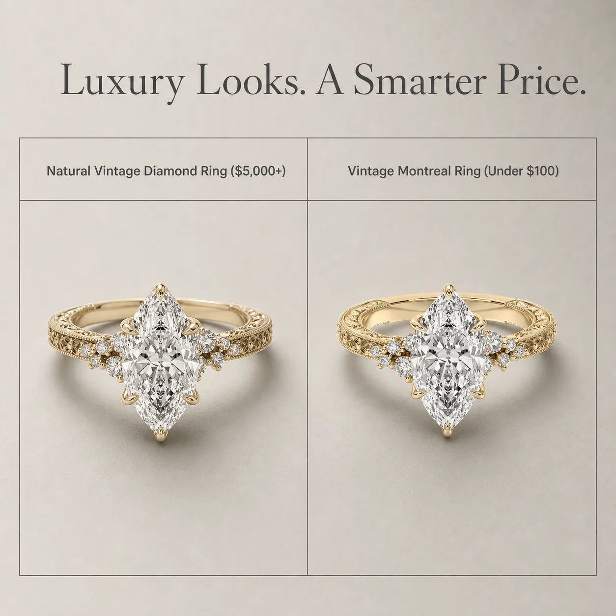 BlushAura – Vintage Marquise Ring
