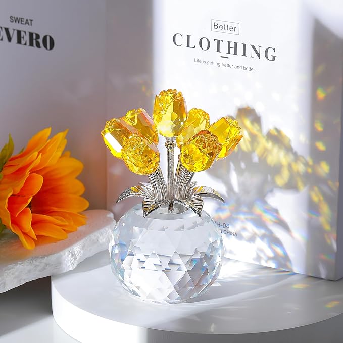 VivaRose – Colorful Rose Figurine in Display Vase
