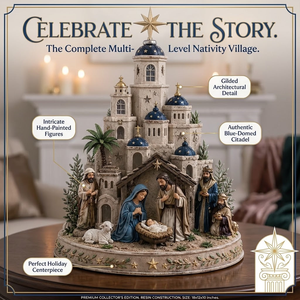 HolyLume – Detailed Nativity Church Light Decor