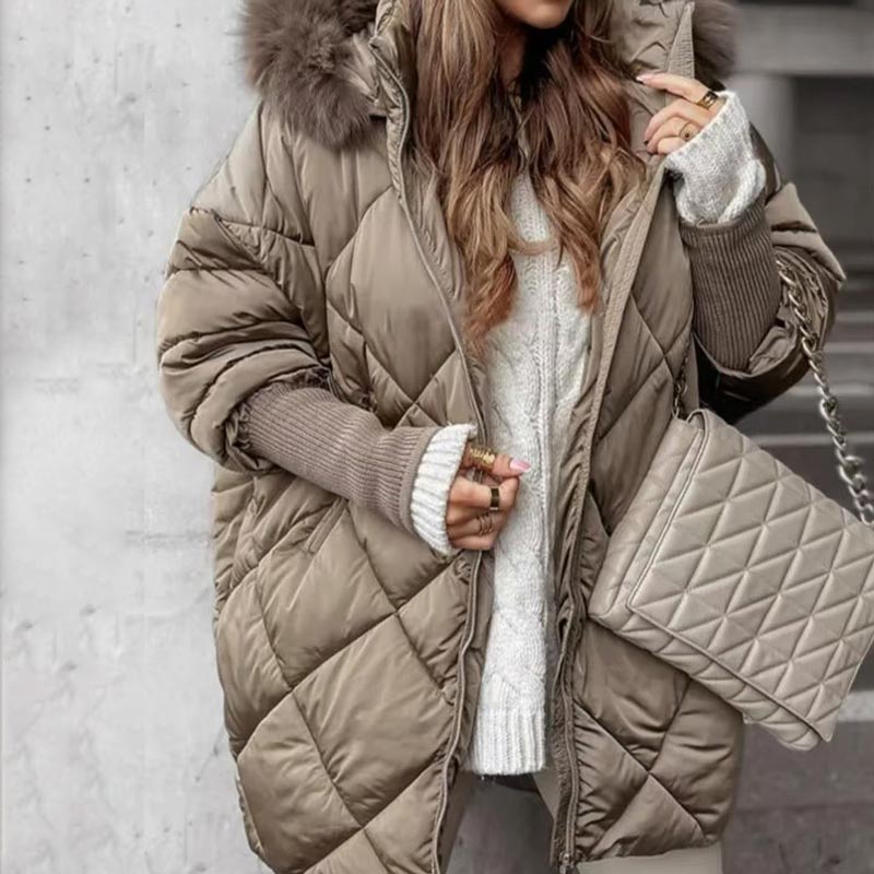 Nordelle – Women’s Patchwork Knit Sleeve Parka