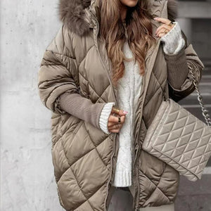 Nordelle – Women’s Patchwork Knit Sleeve Parka
