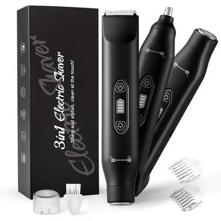 Elektrischer Intimrasierer, Nasenhaartrimmer, wasserdichter Intimrasierer mit zwei Scherköpfen für Männer und Frauen, Nass-/Trockenrasierer, Geschenk für den Ehemann