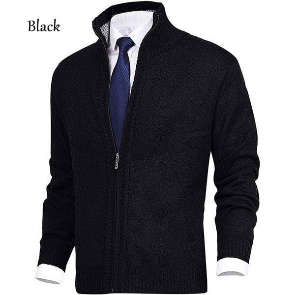 AuraKnit – Men's Fashion Stand Collar Cardigan Sweater
