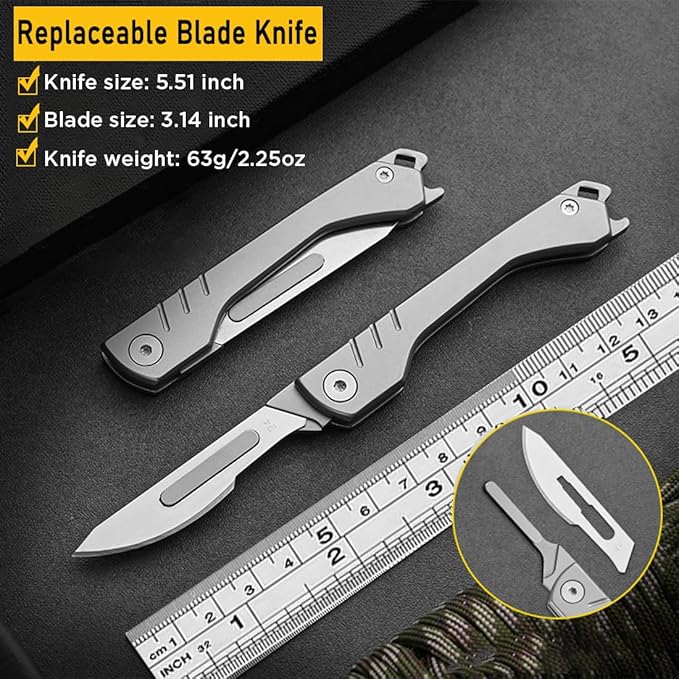 BladeSwift - Folding Scalpel Knife + 10 Replaceable Blades