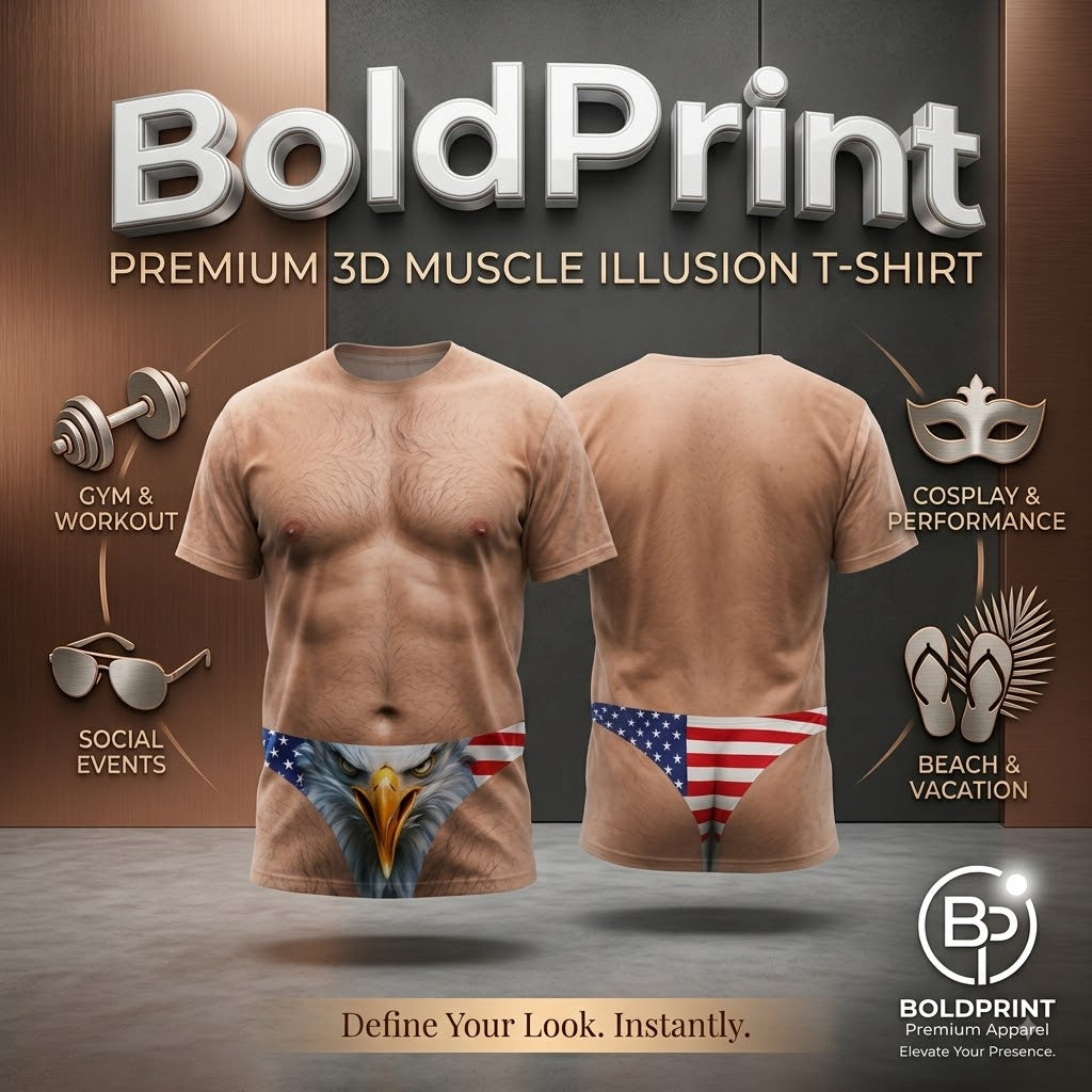 BoldPrint – Premium 3D Muscle Illusion T-Shirt
