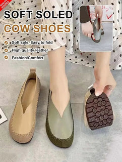 GlowStep – Casual Round Toe Flat Leather Loafers