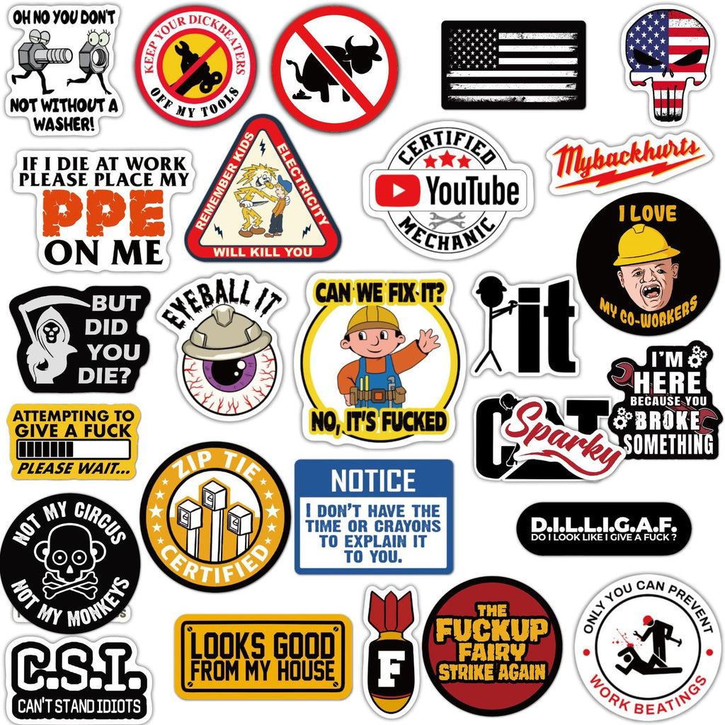 LaughForge – 150pcs Blue Collar Funny Stickers