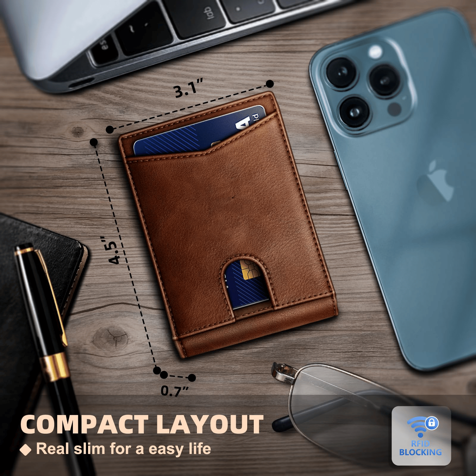 SlimGuard – Leather Front Pocket Card Holder