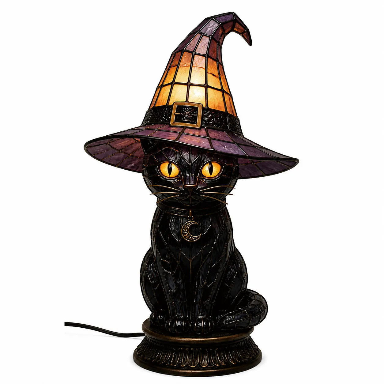 WitchGlow – Vintage Tiffany Style Cat Night Lamp