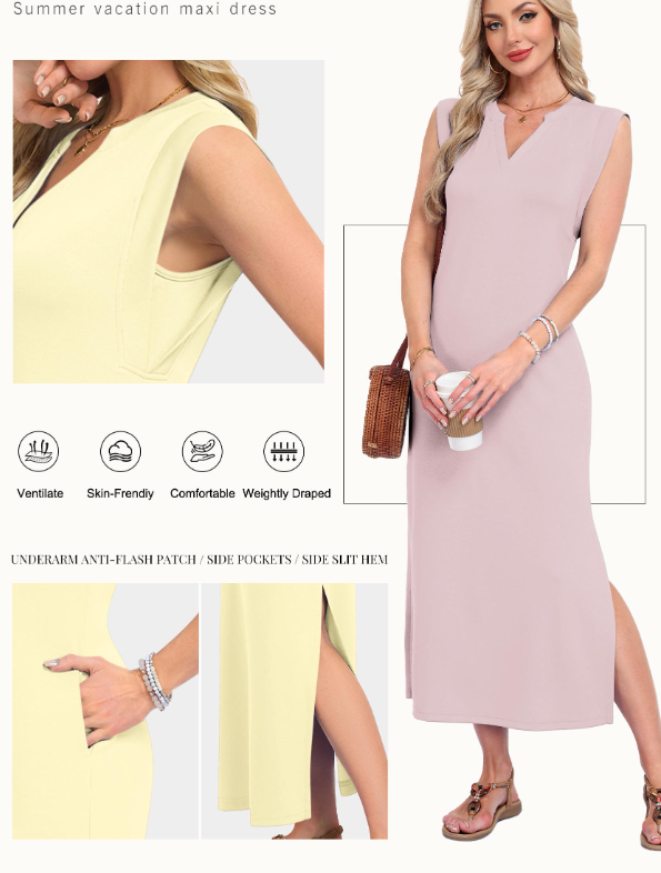 CoastalCharm – Lightweight Vacation Midi Dress
