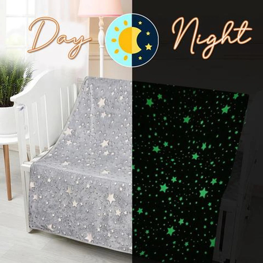 StellarDreams - Luminous Plush Velvet Galactic Blanket marnetic