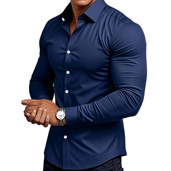 EternaStyle – Elegant Lapel Long Sleeve Shirt