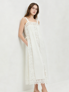 PureLinen – Vintage Lace Summer Midi Dress
