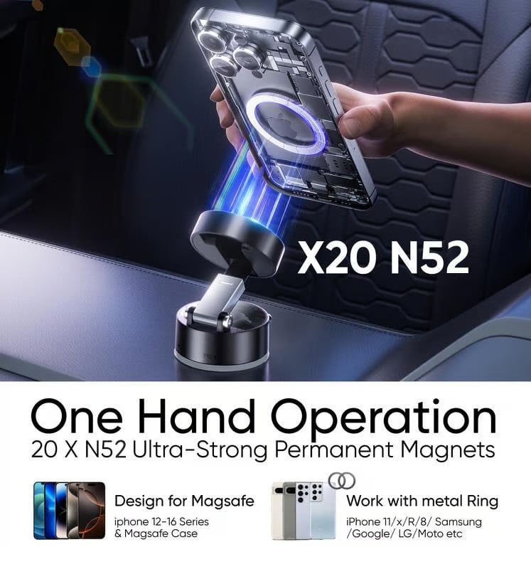 VacuumHold - Secure Magnetic Phone Stand