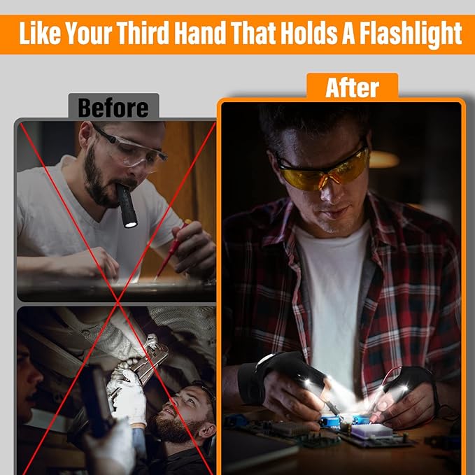 LumaGloves - Smart Waterproof LED Flashlight Gloves