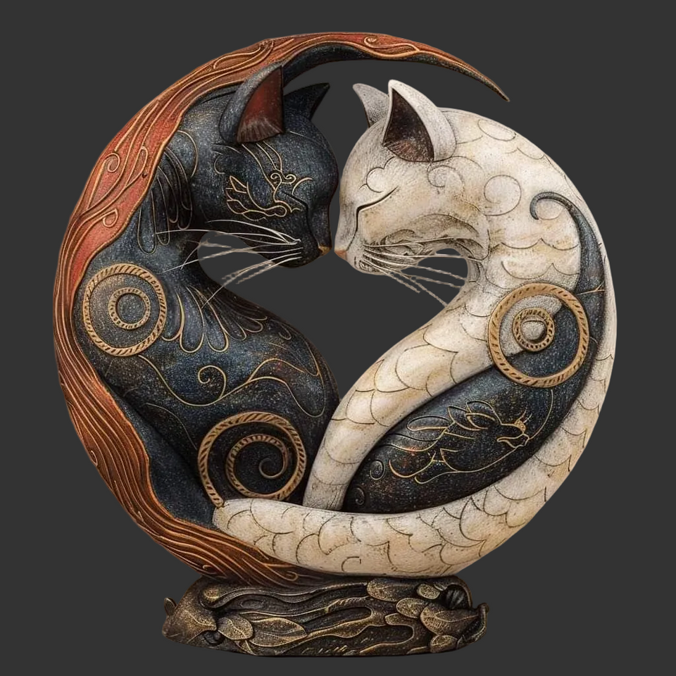 BalancePurr – Cat Yin Yang Art Desk Decor
