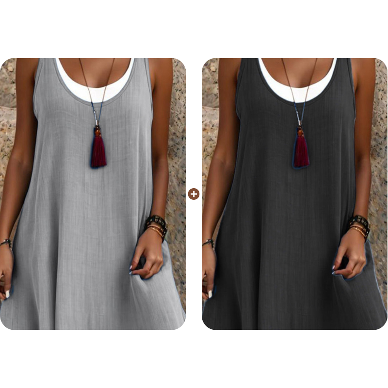 LunaDrape – Chic Layered Sleeveless Women's Dress