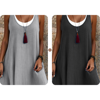 LunaDrape – Chic Layered Sleeveless Women's Dress
