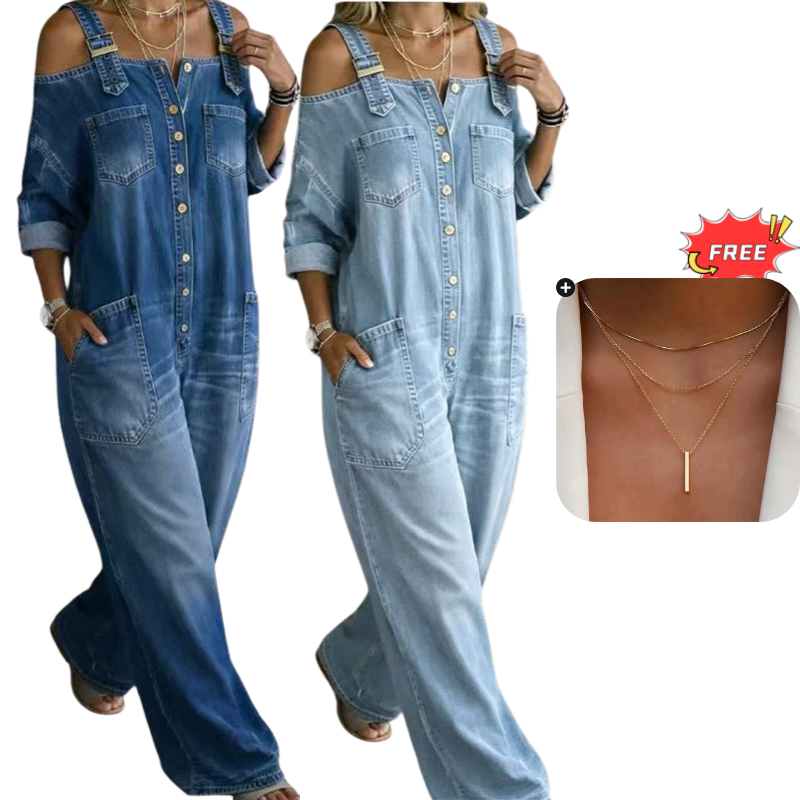 FlowEase – Premium Relaxed Wide-Leg Jumpsuit