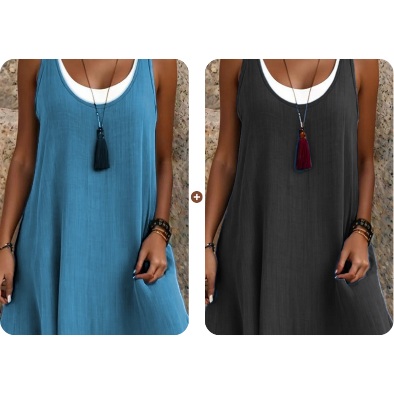 LunaDrape – Chic Layered Sleeveless Women's Dress