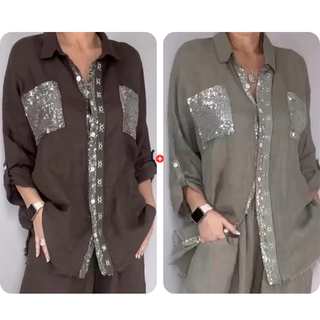 LumaStyle – Sophisticated Sequin Two-Piece Fashion Set