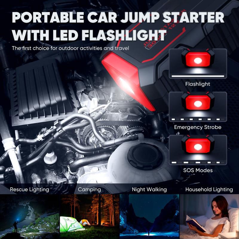 AutoRescue - Compact Jump Starter with QC3.0 Fast Charge
