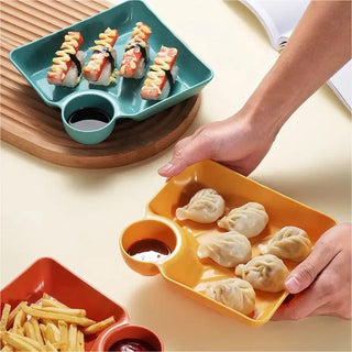DipEase – Sauce Separated Plate for Mess-Free Eating