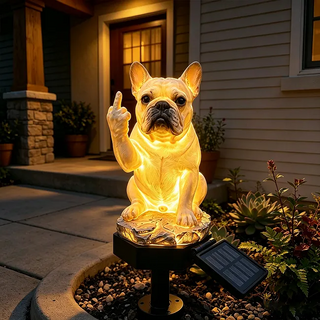 FrenchGlow – Solar French Bulldog Garden Statue
