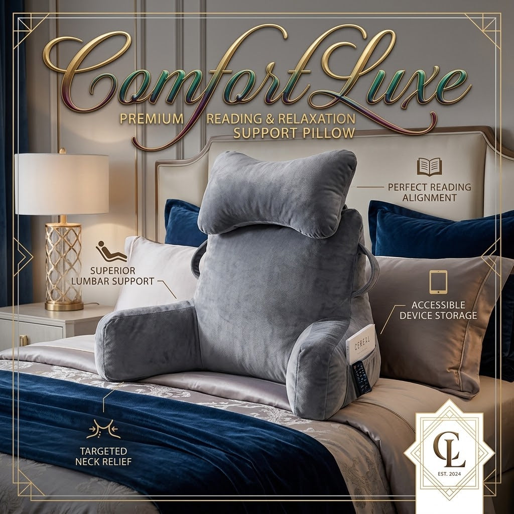 ComfortLuxe – Premium Reading & Relaxation Support Pillow