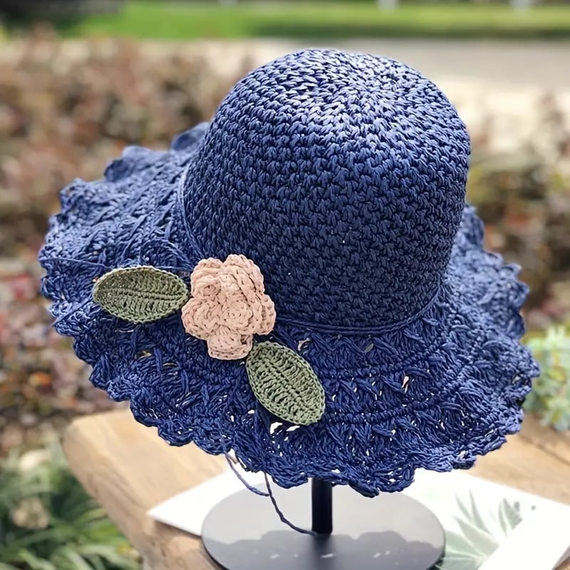 SunFlair – Elegant Ruffled Straw Hat