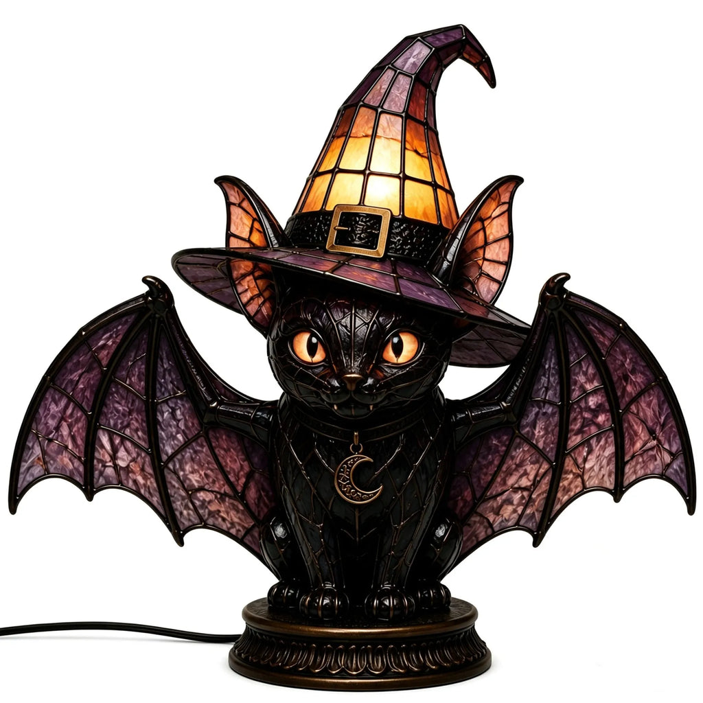 WitchGlow – Vintage Tiffany Style Cat Night Lamp