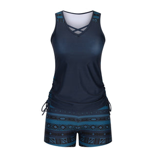 BeachBloom – Modest Bohemian Tankini Swimsuit with Shorts