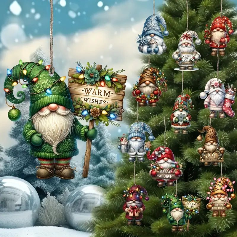 GnomeMagic - Unique Wooden Christmas Tree Ornaments