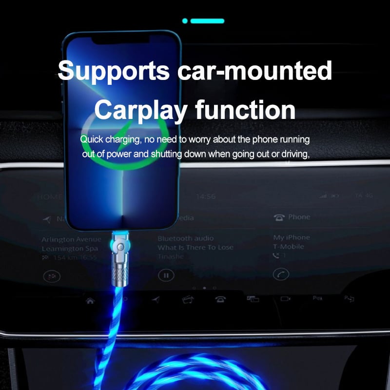 GlowLink - 540° Rotating Fast Charging Cable with Lights