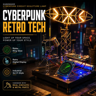 Handmade Cyberpunk Circuit Sculpture Lamp