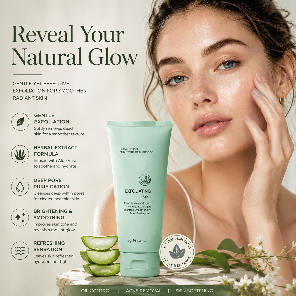 PureRadiance – Herbal Brightening Exfoliating Gel