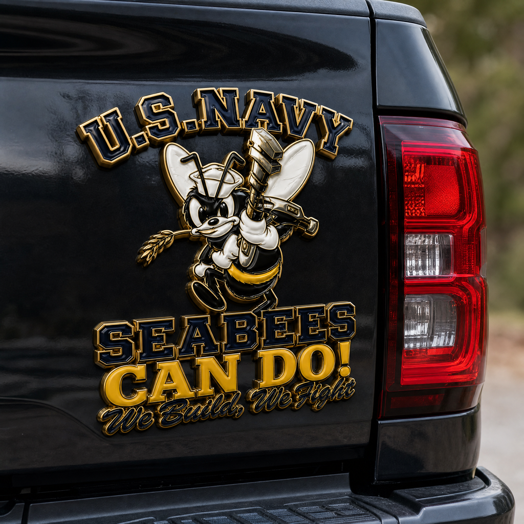 🐝 Last Day Promo: 49% OFF 🛠️U.S. Navy Seabees Veteran Pride CAN DO! Metal Car Emblem🔥Buy 2 Free Shipping Today✈️