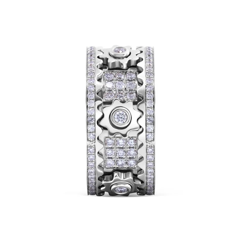 Handmade Diamond Ornate Geometric 3D Band Ring (Buy 2 Free Shipping)
