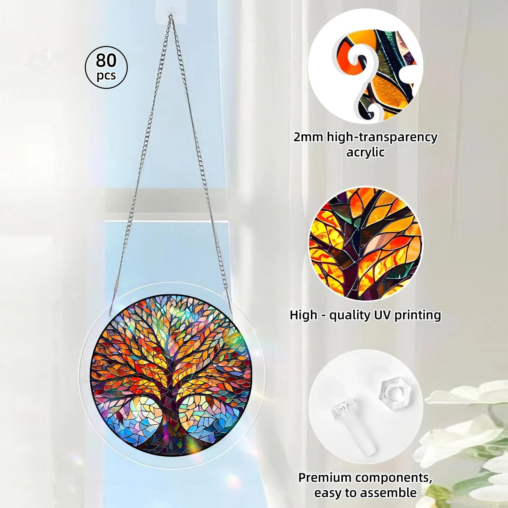 EmeraldFlame –  Acrylic 80 Pcs Suncatcher Puzzle