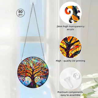 EmeraldFlame –  Acrylic 80 Pcs Suncatcher Puzzle