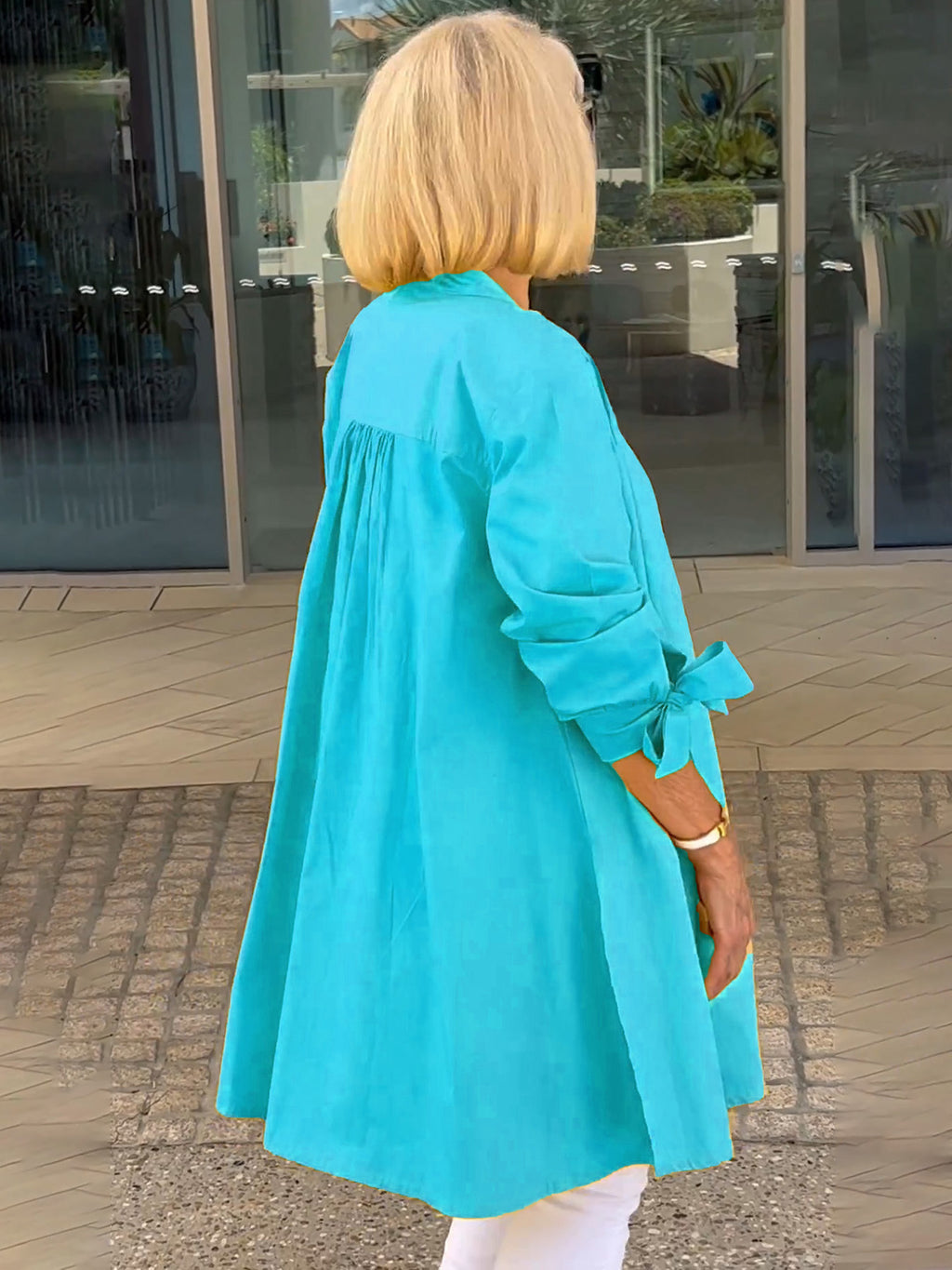 FlowLine – Women’s Long Cotton Swing Shirt Jacket