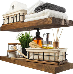 Artisanal Wooden Floating Shelves marnetic