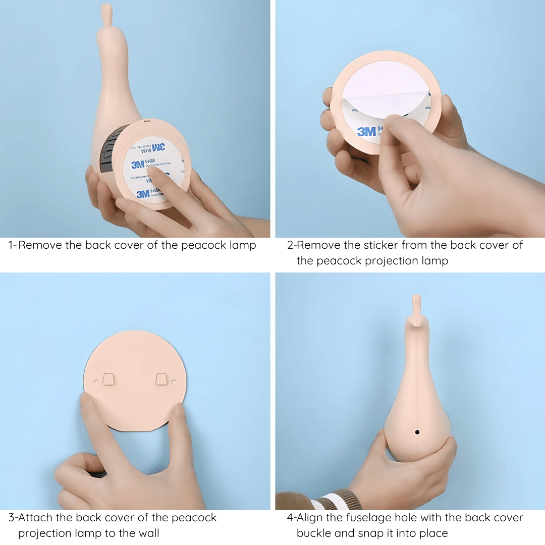 AuraGlow - Stunning Peacock Light Projection