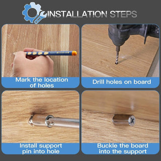 Master - Easy-Install Metal Shelf Supports for Home & Office