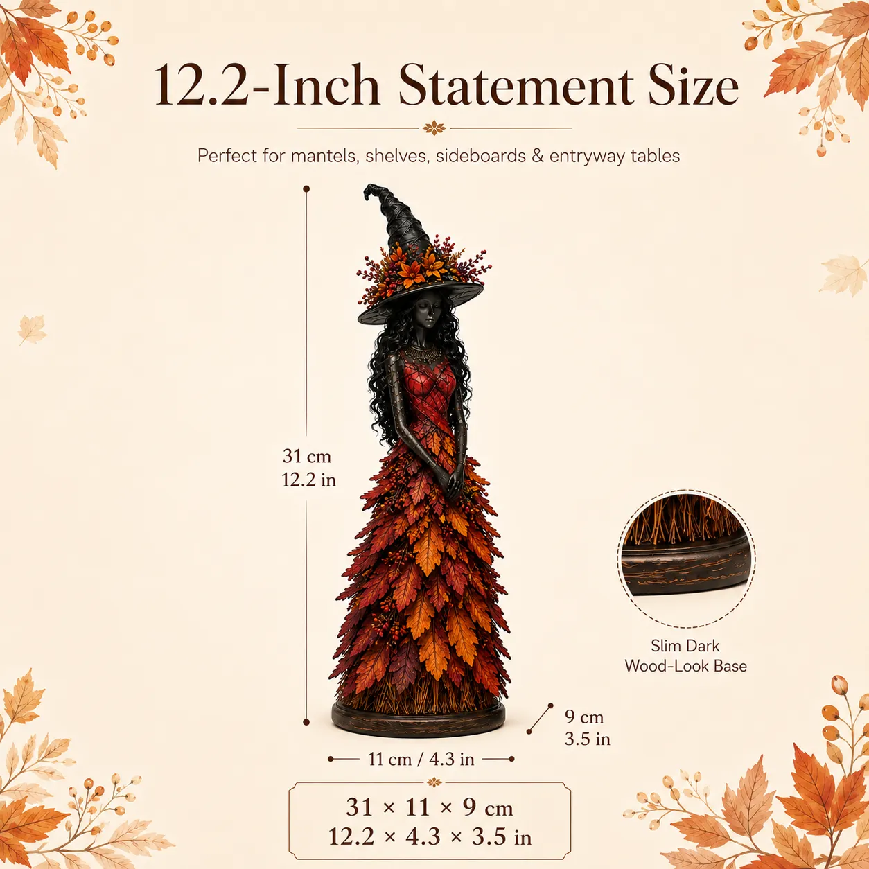 AutumnCharm – Enchanted Witch Figurine