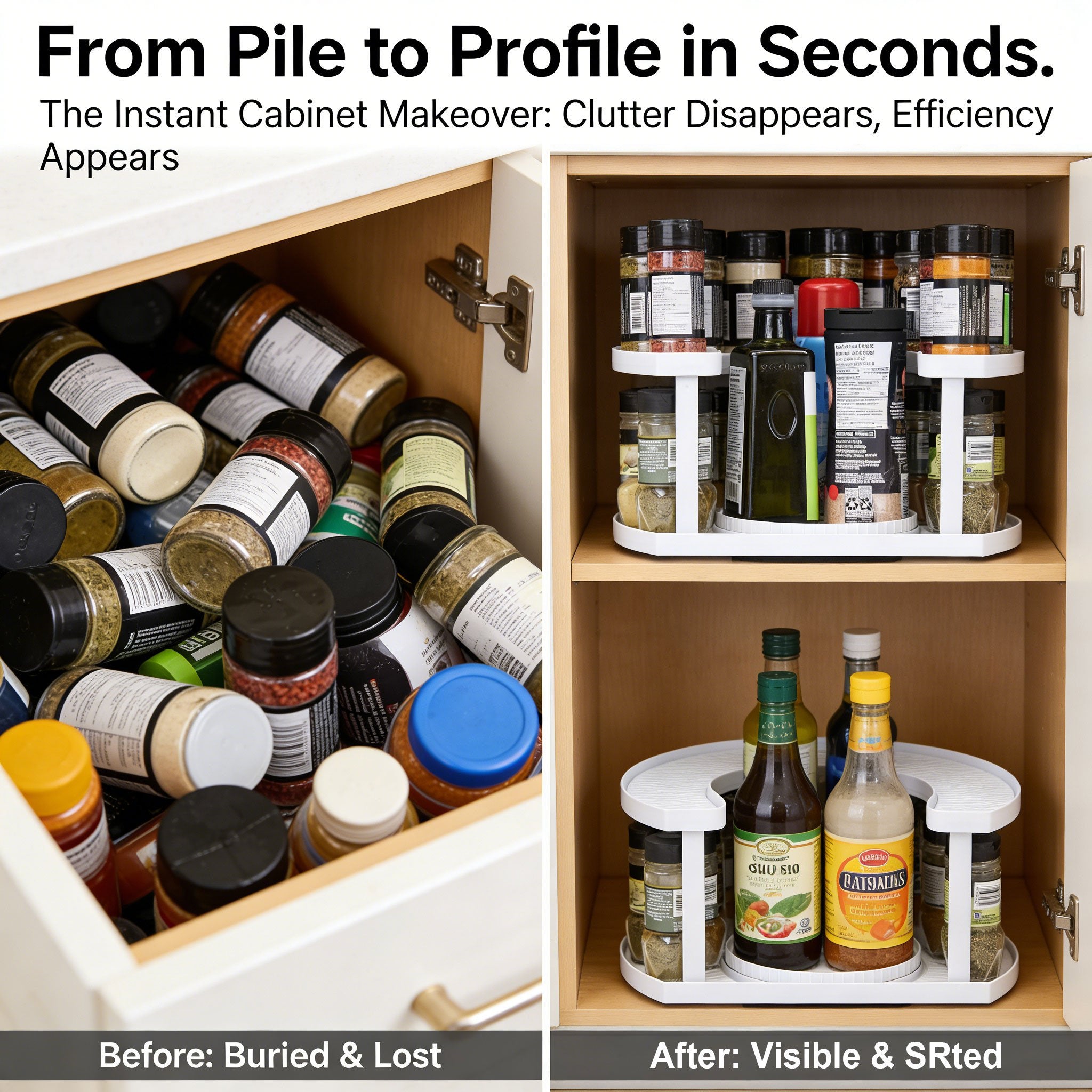 Organize360 Elite - Dual Layer Turntable Rack