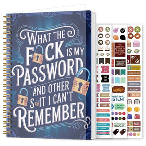 🔥Last Day 50% OFF - 📅Funny Password Notebook - Spiral Bound with Lock Icons & Funny Security Phrases✍️
