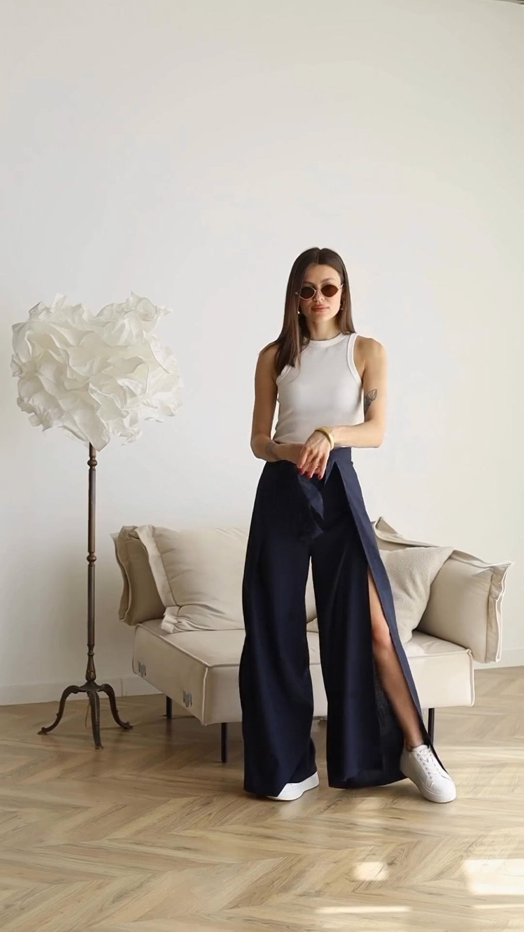 StrapLuxe – Women’s Solid Color Strappy Trousers