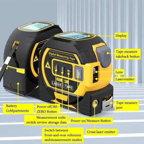 MeasureMaster - 3-in-1 Laser & Tape Precision Tool